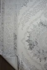 Clouin Çerçeveli Gri Polyester Makine Halısı - Görsel 4