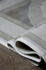 Cenon Çerçeveli Göbekli Vizon Polyester Makine Halısı - Görsel 6