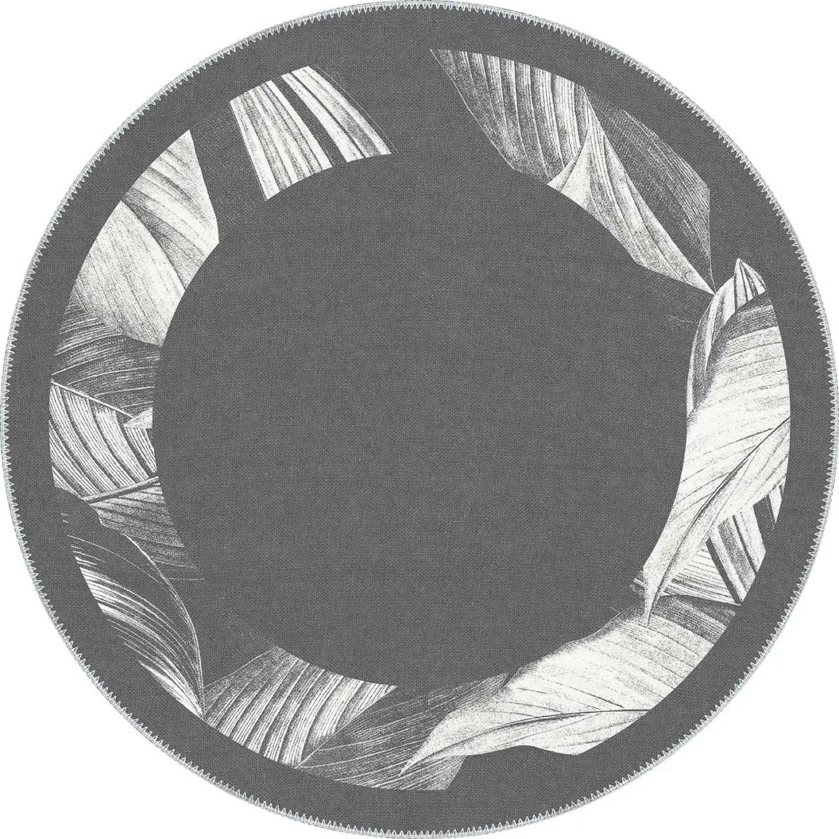 Triana Çerçeveli Gri Polyester ve Pamuklu Yıkanabilir Kaydırmaz Taban Dijital Baskı Halı - Görsel 7