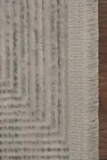 Dion Modern Krem Gri Desenli Polyester Makine Halısı - Görsel 3