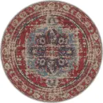 Vella Göbekli Kırmızı Polyester ve Pamuklu Yıkanabilir Kaydırmaz Taban Dijital Baskı Halı - Görsel 7