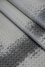 Ajain Çerçeveli Krem Gri Çizgili Akrilik Makine Halısı - Görsel 7