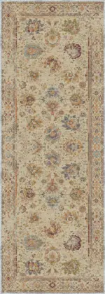 Guinar Çerçeveli Bej Polyester ve Pamuklu Yıkanabilir Kaydırmaz Taban Dijital Baskı Halı - Görsel 3