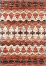 Della Geometrik Turuncu Polyester ve Pamuklu Yıkanabilir Kaydırmaz Taban Dijital Baskı Halı