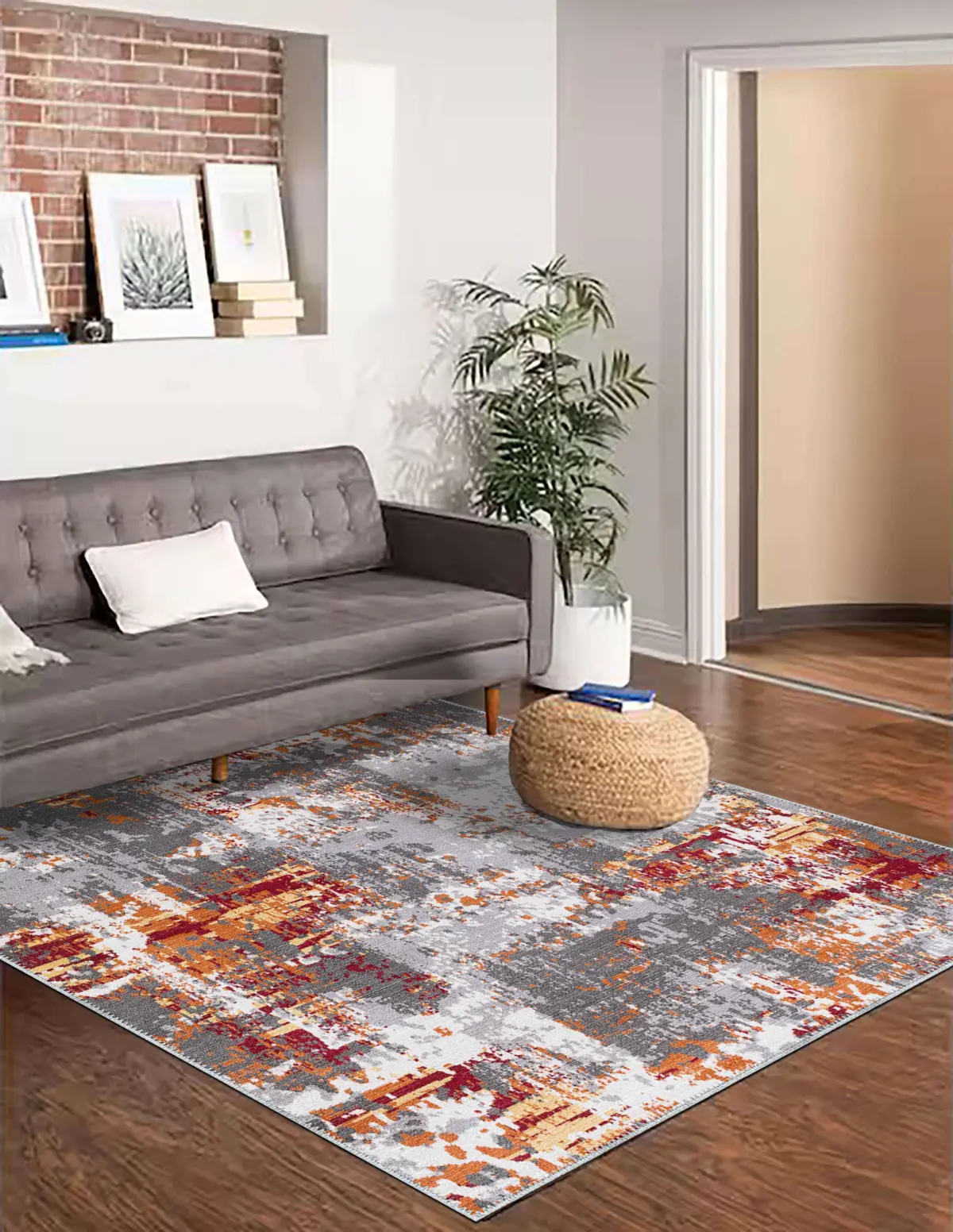 Santa Modern Multi Polyester ve Pamuklu Yıkanabilir Kaydırmaz Taban Dijital Baskı Halı - Görsel 6