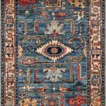 Pursad Klasik Göbekli Multi Polyester ve Pamuklu Kaydırmaz Tabanlı Yıkanabilir Dijital Baskı Halısı