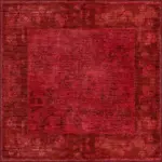 Sirohi Çerçeveli Kırmızı Polyester ve Pamuklu Kaydırmaz Tabanlı Yıkanabilir Dijital Baskı Halısı - Görsel 3