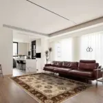 Mirpur Klasik Göbekli Bej Polyester ve Pamuklu Kaydırmaz Tabanlı Yıkanabilir Dijital Baskı Halısı - Görsel 2