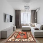 Puer Klasik Göbekli Bej Polyester ve Pamuklu Kaydırmaz Tabanlı Yıkanabilir Dijital Baskı Halısı - Görsel 2