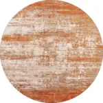 Katni Modern Turuncu Polyester ve Pamuklu Kaydırmaz Tabanlı Yıkanabilir Dijital Baskı Halısı - Görsel 7