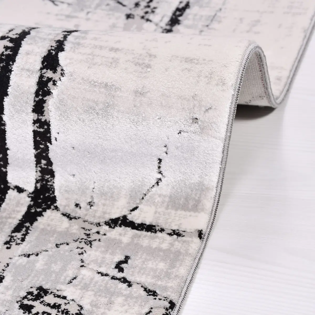 Rimbo Modern Gri Triko Akrilik Pamuk atkılı  Makine Halısı - Görsel 5