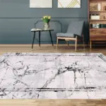 Rimbo Modern Gri Triko Akrilik Pamuk atkılı  Makine Halısı - Görsel 6