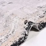 Bellinge Modern Gri Siyah Triko Akrilik Pamuk atkılı Makine Halısı - Görsel 4