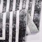 Nibe Çerçeveli Antrasit Triko Akrilik Pamuk atkılı Makine Halısı - Görsel 4