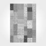 Sohuse Patchwork Gri Triko Akrilik Pamuk atkılı Makine Halısı - Görsel 2