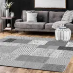 Sohuse Patchwork Gri Triko Akrilik Pamuk atkılı Makine Halısı - Görsel 3