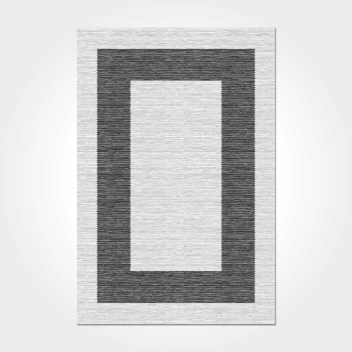 Norhalne Çerçeveli Gri Triko Akrilik Pamuk atkılı Makine Halısı - Görsel 2