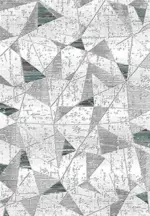 Melsted Geometrik Gri Triko Akrilik Pamuk atkılı Makine Halısı