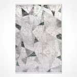 Melsted Geometrik Gri Triko Akrilik Pamuk atkılı Makine Halısı - Görsel 2