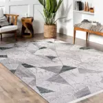 Melsted Geometrik Gri Triko Akrilik Pamuk atkılı Makine Halısı - Görsel 5