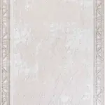 Torring Çerçeveli Krem Polyester Kaydırmaz Tabanlı Makine Halısı