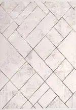 Rask  Modern Krem Polyester Kaydırmaz Tabanlı Makine Halısı