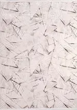 Uldum Modern Krem Polyester Kaydırmaz Tabanlı Makine Halısı