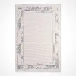 Engum Çerçeveli Krem Polyester Kaydırmaz Tabanlı Makine Halısı - Görsel 2