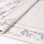 Engum Çerçeveli Krem Polyester Kaydırmaz Tabanlı Makine Halısı - Görsel 4