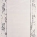 Engum Çerçeveli Krem Polyester Kaydırmaz Tabanlı Makine Halısı