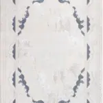 Arup Klasik Göbekli Krem Polyester Kaydırmaz Tabanlı Makine Halısı