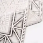 Olsted Çerçeveli Krem Polyester Kaydırmaz Tabanlı Makine Halısı - Görsel 5