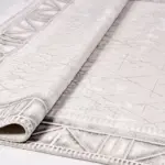 Olsted Çerçeveli Krem Polyester Kaydırmaz Tabanlı Makine Halısı - Görsel 4