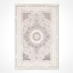 Nordre Klasik Göbekli KreM Polyester Kaydırmaz Tabanlı Makine Halısı - Görsel 2