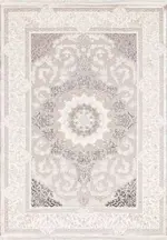 Nordre Klasik Göbekli KreM Polyester Kaydırmaz Tabanlı Makine Halısı