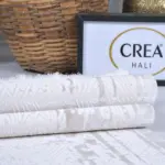 Orskov Çerçeveli Gri Polyester Kaydırmaz Tabanlı Makine Halısı - Görsel 5