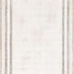 Folby Çerçeveli Krem Polyester Kaydırmaz Tabanlı Makine Halısı