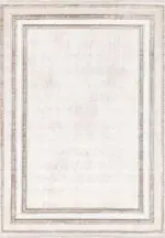 Folby Çerçeveli Krem Polyester Kaydırmaz Tabanlı Makine Halısı