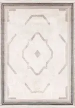 Haar Çerçeveli Krem Polyester Kaydırmaz Tabanlı Makine Halısı