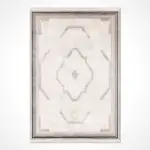 Haar Çerçeveli Krem Polyester Kaydırmaz Tabanlı Makine Halısı - Görsel 2