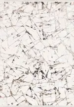 Vasen Modern Beyaz Gri Polyester Kaydırmaz Tabanlı Makine Halısı