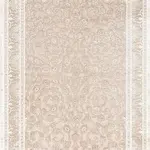 Stanum Çerçeveli Bej Polyester Kaydırmz Tabanlı Makine Halısı