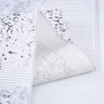 Romalt Modern Beyaz Gri Polyester Kaydırmaz Tabanlı Makine Halısı - Görsel 5