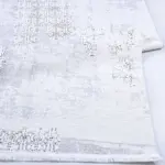 Romalt Modern Beyaz Gri Polyester Kaydırmaz Tabanlı Makine Halısı - Görsel 3