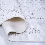 Romalt Modern Beyaz Gri Polyester Kaydırmaz Tabanlı Makine Halısı - Görsel 4