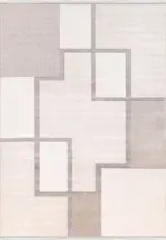 Tinget Modern Bej Polyetser Kaydırmaz Tabanlı Makine Halısı