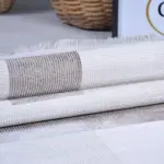 Lemn Modern Bej Polyester Kaydırmaz Tabanlı Makine Halısı - Görsel 5