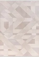 Bilidt Modern Krem Polyester Kaydırmaz Tabanlı Makine Halısı