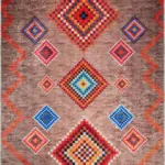 Alvear Geometrik Kahverengi Polyester ve Pamuklu Kaydırmaz Tabanlı Yıkanabilir Dijital Baskı Halısı