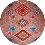 Alvear Geometrik Kahverengi Polyester ve Pamuklu Kaydırmaz Tabanlı Yıkanabilir Dijital Baskı Halısı - Görsel 7